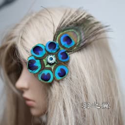 Peacock Women Hair Clip Feather Wedding Headband Headwear Carnival Fancy Dress Hair Pin Hairpin Hair Accessories