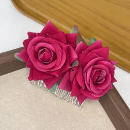 1pc Velvet Rose Hair Clip, Metal Brush Hairpin Hair Comb, Vacation Wedding Hair Ornament