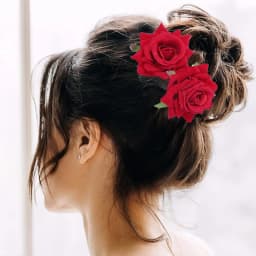 1pc Velvet Rose Hair Clip, Metal Brush Hairpin Hair Comb, Vacation Wedding Hair Ornament