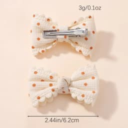 RAINBOW BOWS 2/6pcs Floral Print Hair Bow Clips for Girls Lace Side Pastoral Cotton Hairpin Barrettes Headwear Hair Accessories