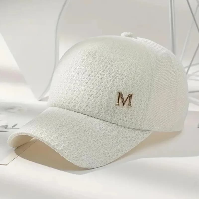 Letter M Decor Baseball Cap Trendy Solid Color Mesh Hats Lightweight Breathable Trucker Hats For Women Daily Use Spring & Summer