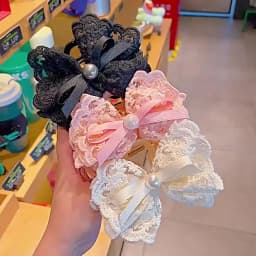 1pc French Super Fairy Lace Bow Hairpin Princess Hair Grab, Half Tie Hairpin Hair Shark Clip on the Back of the Head