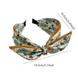 Fashion Paisley Headband for Women Wide-Brimmed Floral Hairband with Bow Tie and Rabbit Ears Turban Headwrap Girls Accessories
