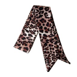 4pcs/set Scarf Women Fashion Leopard Print Hair Bands Imitation Silk Satin Bag Handle Ribbon Tie Neckerchief Foulard