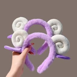 1pc Cute Fashion Cartoon Plush Sheep Horn Headband Women Wash Face Hair Hoop Headwear Girls Kid Hairband Headdress Accessories
