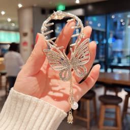 Women's Tassel Diamond Hair Clip Exquisite Glitter Maruko Headband Hair Claw Clip Elegant hair accessory For Girlfriend Wife