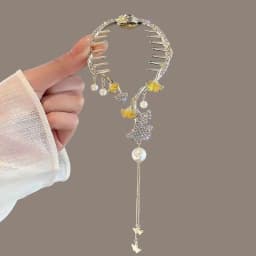 Women's Tassel Diamond Hair Clip Exquisite Glitter Maruko Headband Hair Claw Clip Elegant hair accessory For Girlfriend Wife