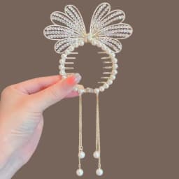 Women's Tassel Diamond Hair Clip Exquisite Glitter Maruko Headband Hair Claw Clip Elegant hair accessory For Girlfriend Wife