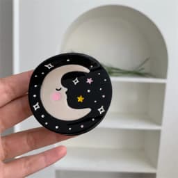 1pc Black Dreamy Star Moon Round Grip Shark Clip Personalized Hair Grab Hair Clip Hair Accessories Women's New Style