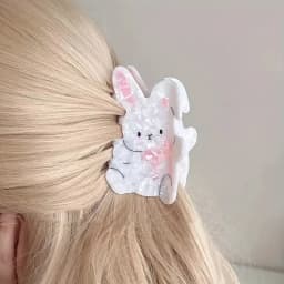1PC Cute Rabbit Hair Claw - Cartoon Ponytail Clip, Cute Back-of-Head Updo Shark Clip & Hair Accessory