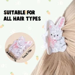 1PC Cute Rabbit Hair Claw - Cartoon Ponytail Clip, Cute Back-of-Head Updo Shark Clip & Hair Accessory