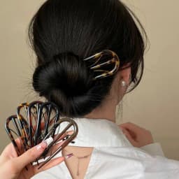 Geometric Resin Hair Fork Hairstyle Tools Waterproof Lazy Hairpin Hair Accessories Hanfu Accessories Leaf U-shaped Hair Stick