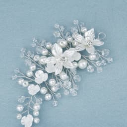 Elegant Silver Handmade Headband Flower Pearl Versatile Women's Headwear Wedding Banquet Bridal Hair Accessories
