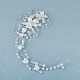 Elegant Silver Handmade Headband Flower Pearl Versatile Women's Headwear Wedding Banquet Bridal Hair Accessories