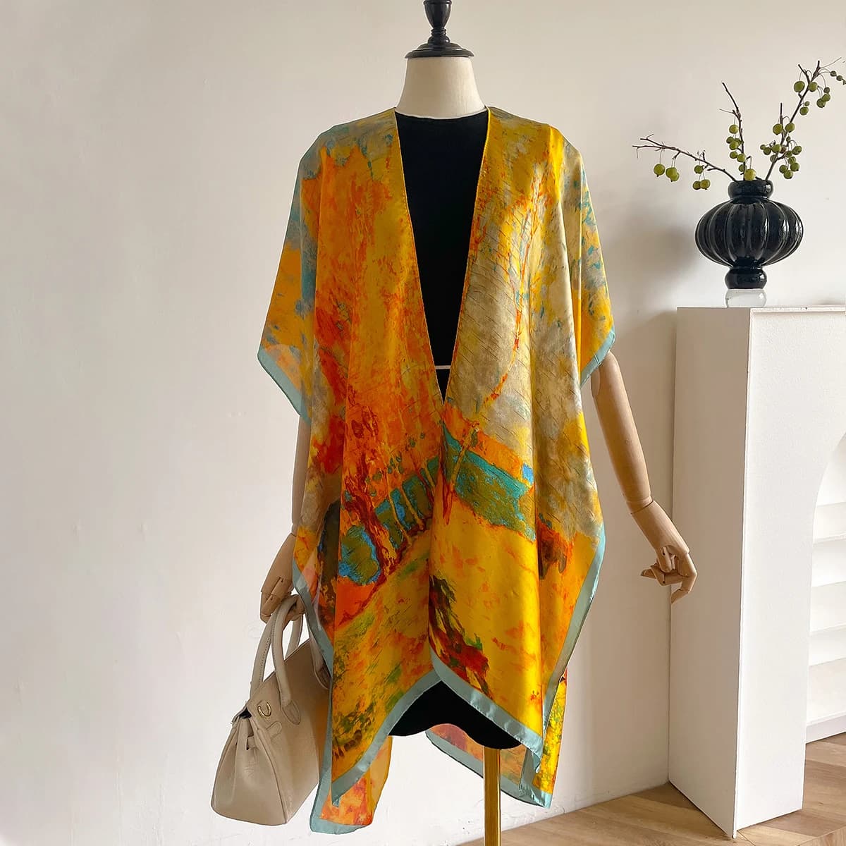 Summer Sunscreen Design Satin Silk Forked Shawl Hijab Scarf Women Fashion Beach Stole Wraps Bufanda Female Headkerchief Echarpe