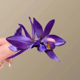 1pc Floral Hair Clip for Women Side Realistic Flower Hair Accessories Hairpin Orchid Hair Decoration Hair Flower