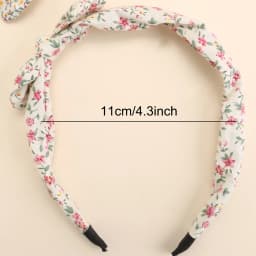 2Pcs Korean Knotted Bow Headbands Sweet Flower Hair Bands Floral Printed Head Hoop For Girls Children Tiara Diadem Accessories