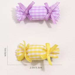 4Pcs Cute Plaid Candy Hair Clip Sweet Tartan Bow Hairpin Girls Children Handmade Baby Bangs Edge Barrette Headdress Accessories