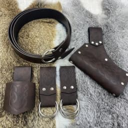 Medieval Belt Clothing Accessories Renaissance Skirt Hiking Viking Horn Belt Leather Cover Leather Cover Sword Frog