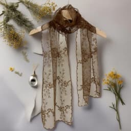 Summer Lace Small Long Scarf Embroidered Flower Long Silk Female Korean Version Literary and Retro Versatile Decorative Shawl