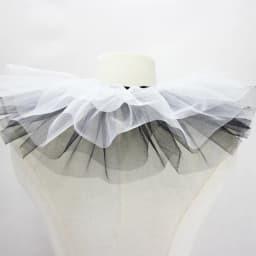 Renaissance Tulle Ruffled Fake Collar Layered Black White Mesh Clown Choker Lace-Up Ribbon Victorian Neck Ruff Shawl Cosplay