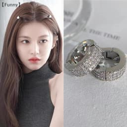 Flash Silver Round Braided Hair Buckle Personalized Hip Hop Sweet Cool Dirty Braided Hair Ring Hairpin
