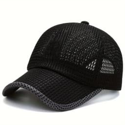 Men's Solid Color Mesh Breathable Baseball Cap Sun Protection Hat Women Sports Cap Camping Cap