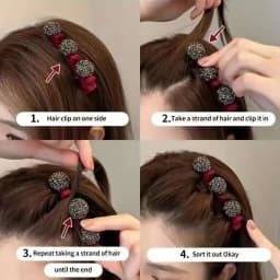 2pcs Flocked Bangs Side Clip Crystal Love Heart Hair Braiding Hairpins Women Girls Clip Bangs Barrettes Hair Accessories