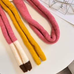 Wool Striped Plush Scarf Women's Niche Design Sense Spice Girl Versatile Decoration Korean Version Thin and Narrow Long Scarf
