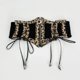 Wide Leopard Print Hollow Corset Belts For Women Black Belt Female Desiner Luxury Moon Punk Gothic Cummerbunds Y2K Waistband