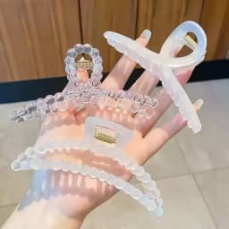 3pcs 4.5-inch large clear claw hairpin, suitable for thick and thin hair, fixed hair, travel and vacation