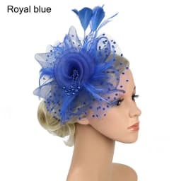 Cocktail Mesh Flower Feathers Hair Clip Fascinator Hat for Women Tea Party Headband Hair Accessories