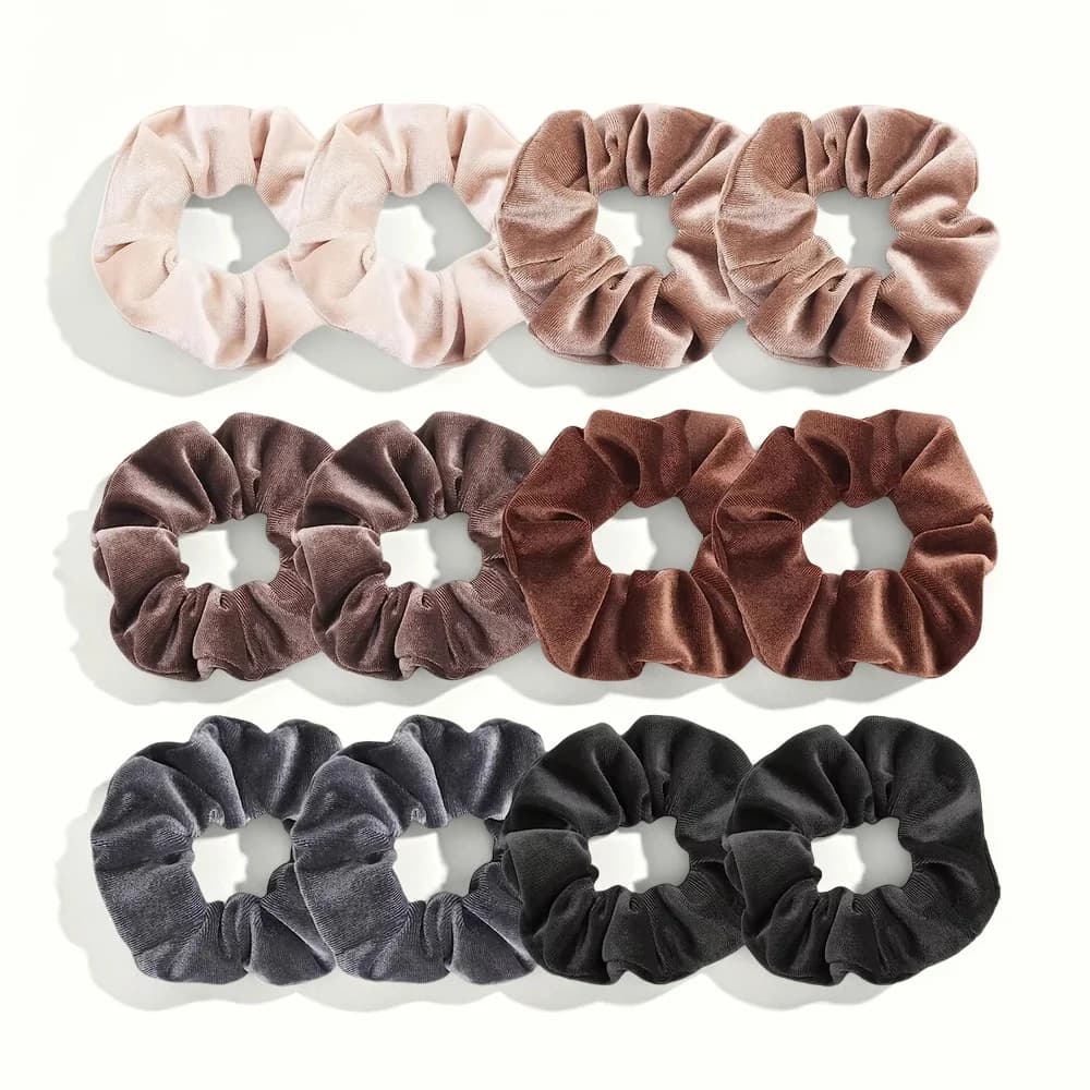12 Pack Velvet Hair Scrunchies Scrunchy Hair Ties Elastic Hair Bands Ropes Scrunchie for Women or Girls Hair Accessories