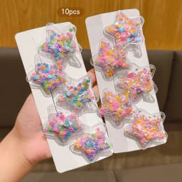10 colorful star hair clips suitable for daily hair accessories