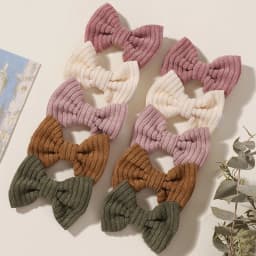 10pcs/set Girls New Solid Hairpins Hair Bows Nylon Safe Hair Clip Barrettes for Infants Toddlers Kids Hair Accessories Gifts