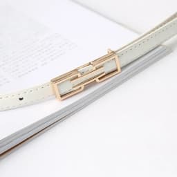 Fashion Leather Thin Belt Adjustable Waist Strap Solid Color Skinny Waist Belt Ladies Trouser Decoration Waistband INS Versatile