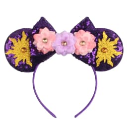 Cute Rapunzel Hair Bands for Women Chameleon Sun Flower Ears Headbands Kids Sequins Bow Hairband Girl Tangled Hair Accessories