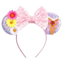 Cute Rapunzel Hair Bands for Women Chameleon Sun Flower Ears Headbands Kids Sequins Bow Hairband Girl Tangled Hair Accessories