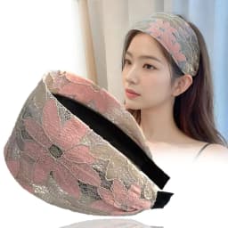 Fashion Embroidery Wide Headband Flower Wide Brim Hairband Toothed Simple Lace Headband Daily