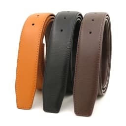 3.3 Cm Board Buckle Pin Buckle Belt Strip, Belt Body, Buckle-Free White and Blue-Gray Genuine Leather Perforated Belt