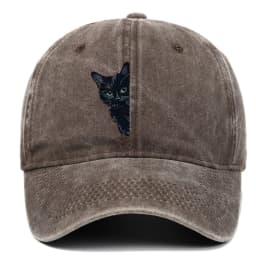 Retro Fun Little Black Cat Printed Baseball Cap for Both Men and Women Sun Protection and Shading Duckbill Cap for Outdoor Use