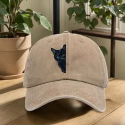 Retro Fun Little Black Cat Printed Baseball Cap for Both Men and Women Sun Protection and Shading Duckbill Cap for Outdoor Use