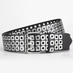 New Women Belt Fashion Square Beads, Willow Nails, Three Exhaust Eyes, Punk Street Cool, Personalized Men's and Women's Belts