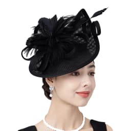 2026 Elegant Fascinator Hat for Women Tea Party Kentucky Derby Fascinator Pillbox Hat Feather Flower Fascinator Wedding Cocktail
