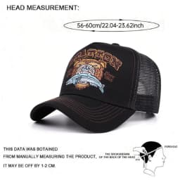 2025 Fashion New Bear Eating Fish Truck Hat Men's Street Skateboarding HipHop Hat Women's Outdoor Sunshade Baseball Hat Mesh Hat