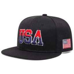 2025 Fashion Personalized New Flat Brimmed Hat USA Embroidered Street Dance Hip Hop Hat Daily Sunshade Hat Baseball Hat Unisex
