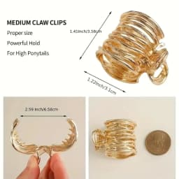Hollow Metal Fixed Artifact Hair Clip Temperament Clip Cool Style High-end Feeling Women's High Ponytail Grip Clip