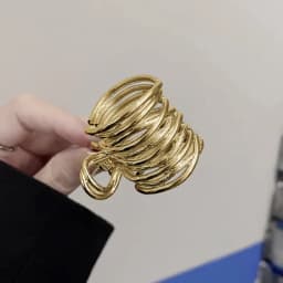 Hollow Metal Fixed Artifact Hair Clip Temperament Clip Cool Style High-end Feeling Women's High Ponytail Grip Clip