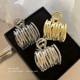 Hollow Metal Fixed Artifact Hair Clip Temperament Clip Cool Style High-end Feeling Women's High Ponytail Grip Clip