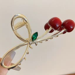 1PC Large-Size Cherry-Shaped Claw Clip, Fashionable Women's Claw Clip Hair Accessory, Hair Clips, Hair Claws, Bohemian Zinc Allo